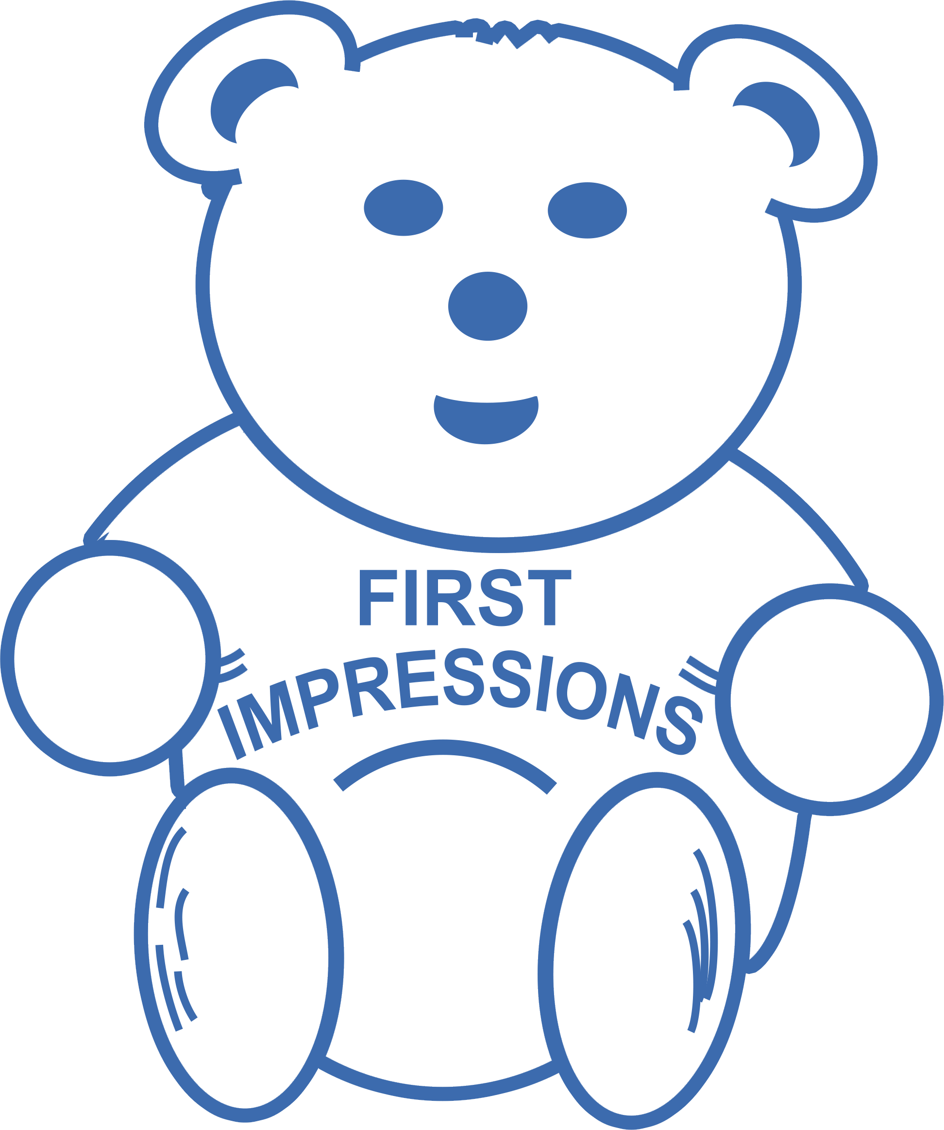 First Impressions bear sitting on the B block